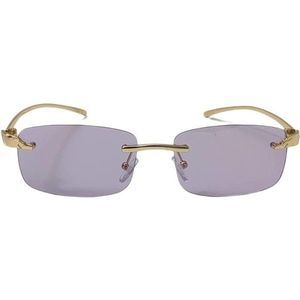 6124 | Purple Rimless Rectangle Sunglasses